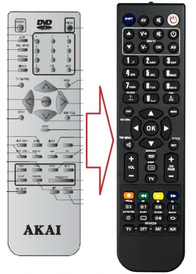 Пульти для DVD та Blue-ray програвачів Пульт для AKAI A-4182 (аналог) картинка