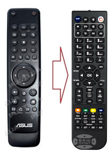 Пульты для медиаплееров и IPTV приставок Пульт для ASUS OPLAY HD2 (аналог) картинка