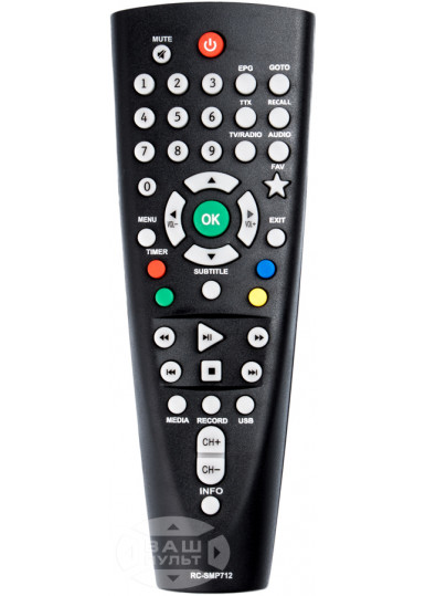 Пульти для ефірних DVB-T2 приймачів Пульт для BBK RC-SMP712 картинка