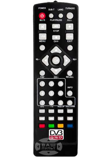 Пульти для ефірних DVB-T2 приймачів Пульт для ОРБИТА HD-911, DVBT9 картинка
