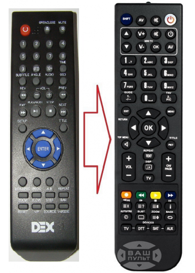 Пульти для DVD та Blue-ray програвачів Пульт для DEX DVP-155 (аналог) картинка