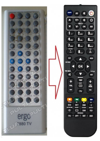 Пульти для телевізорів Пульт для ERGO 7880 (аналог) картинка