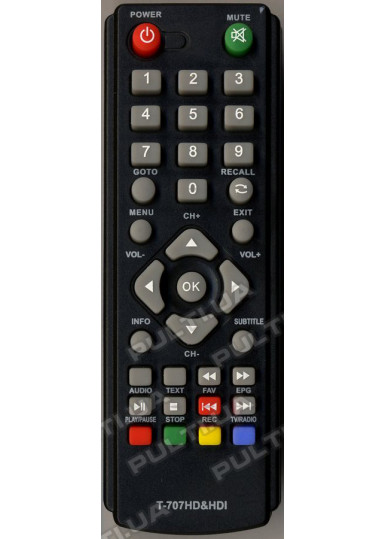Пульты для эфирных DVB-T2 ресиверов Пульт для GOLDMASTER T-707HD картинка