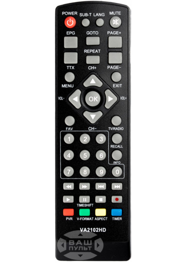 Пульти для ефірних DVB-T2 приймачів Пульт для KASKAD VA2102HD картинка