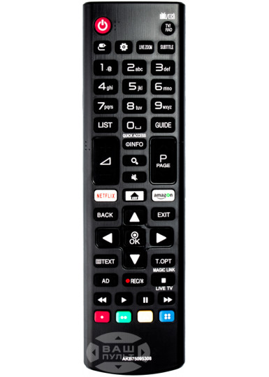 Пульти для телевізорів Пульт для LG AKB75095308 Netflix, Amazon картинка
