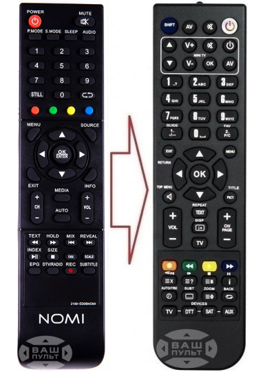 Пульти для телевізорів Пульт для NOMI 2100-ED0BNOMI (аналог) картинка