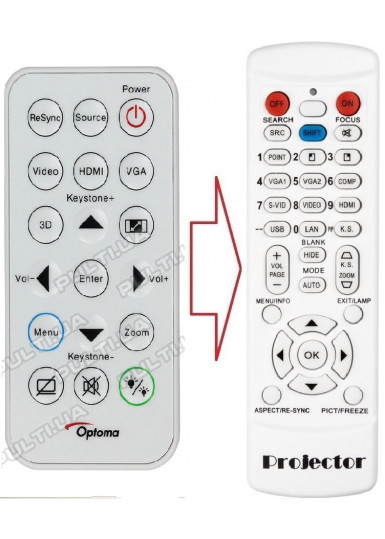 Пульти для проекторів Пульт для OPTOMA IR29033 (S315) (аналог) картинка