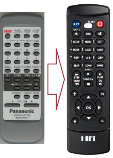 Пульти для домашніх кінотеатрів, музичних центрів і магнітол Пульт для Panasonic N2QAGB000013 (аналог) картинка