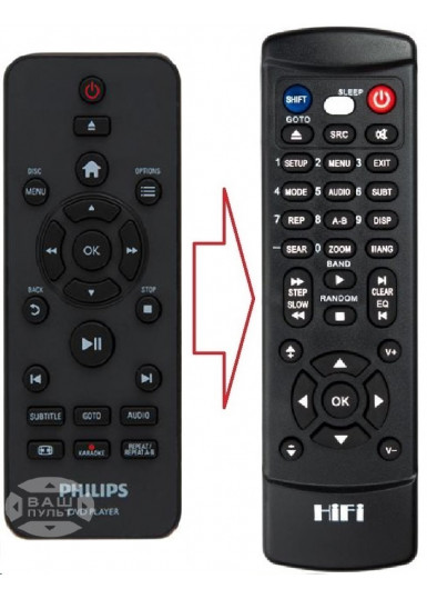 Пульти для DVD та Blue-ray програвачів Пульт для PHILIPS DVP3680K (аналог) картинка