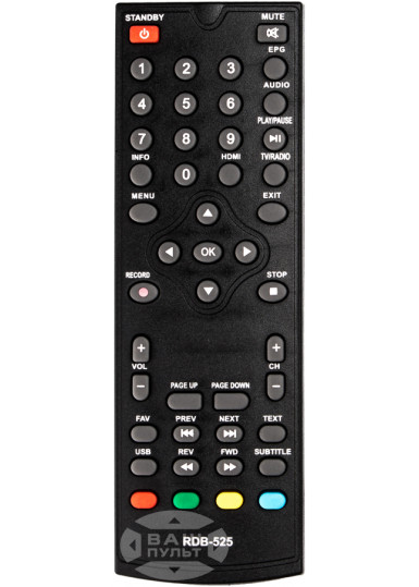 Пульти для ефірних DVB-T2 приймачів Пульт для ROLSEN RDB-525 картинка