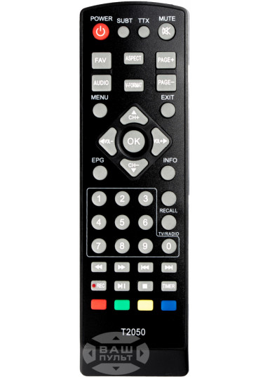 Пульти для ефірних DVB-T2 приймачів Пульт для ROMSAT T2050 картинка