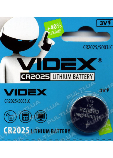  Супутні товари Батарейка VIDEX CR2025 в блістері картинка