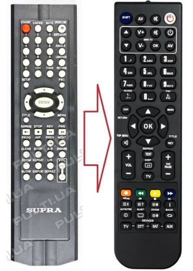 Пульты для DVD и Blue-ray проигрывателей Пульт для SUPRA DVS-303XKII (аналог) картинка