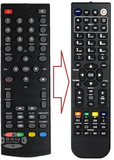 Пульти для ефірних DVB-T2 приймачів Пульт для UKC 7810 T2 (аналог) картинка
